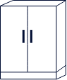 Schrank b. 2 Türen, n. zerlegb.